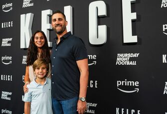 Eagles head coach Nick Sirianni with his wife  Brett Ashley Cantwell and their child