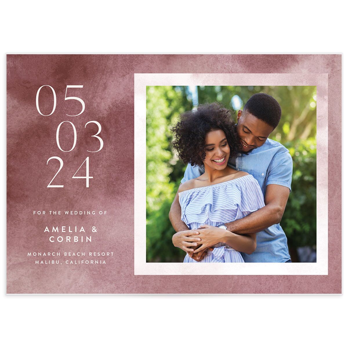 A Save the Date from the Elegant Ethereal Collection