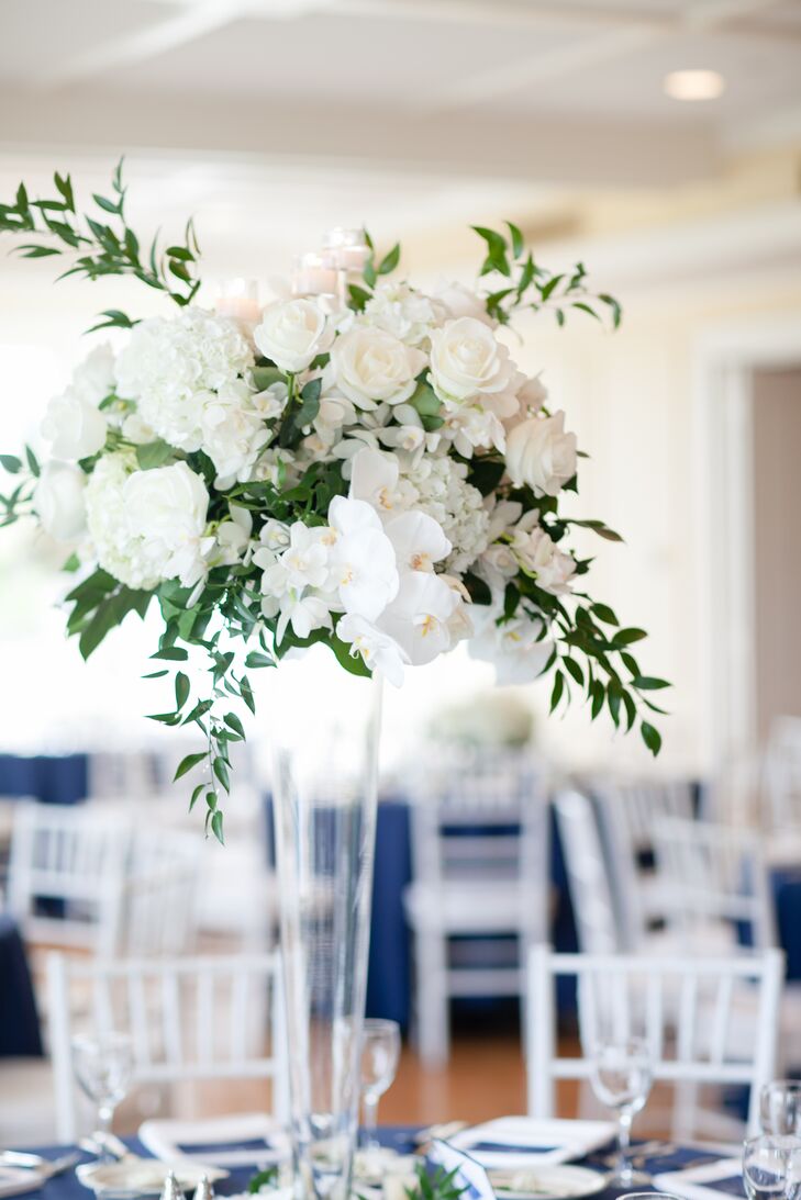 Tall Orchid, Rose, Hydrangea Centerpieces