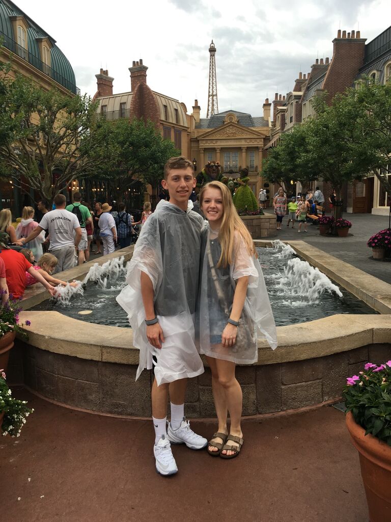 Epcot - Walt Disney World.  

Weslee competed in the Cheerleading Worlds the same weekend as Prom.  James flew down to watch Weslee compete and they celebrated their own "Prom"!