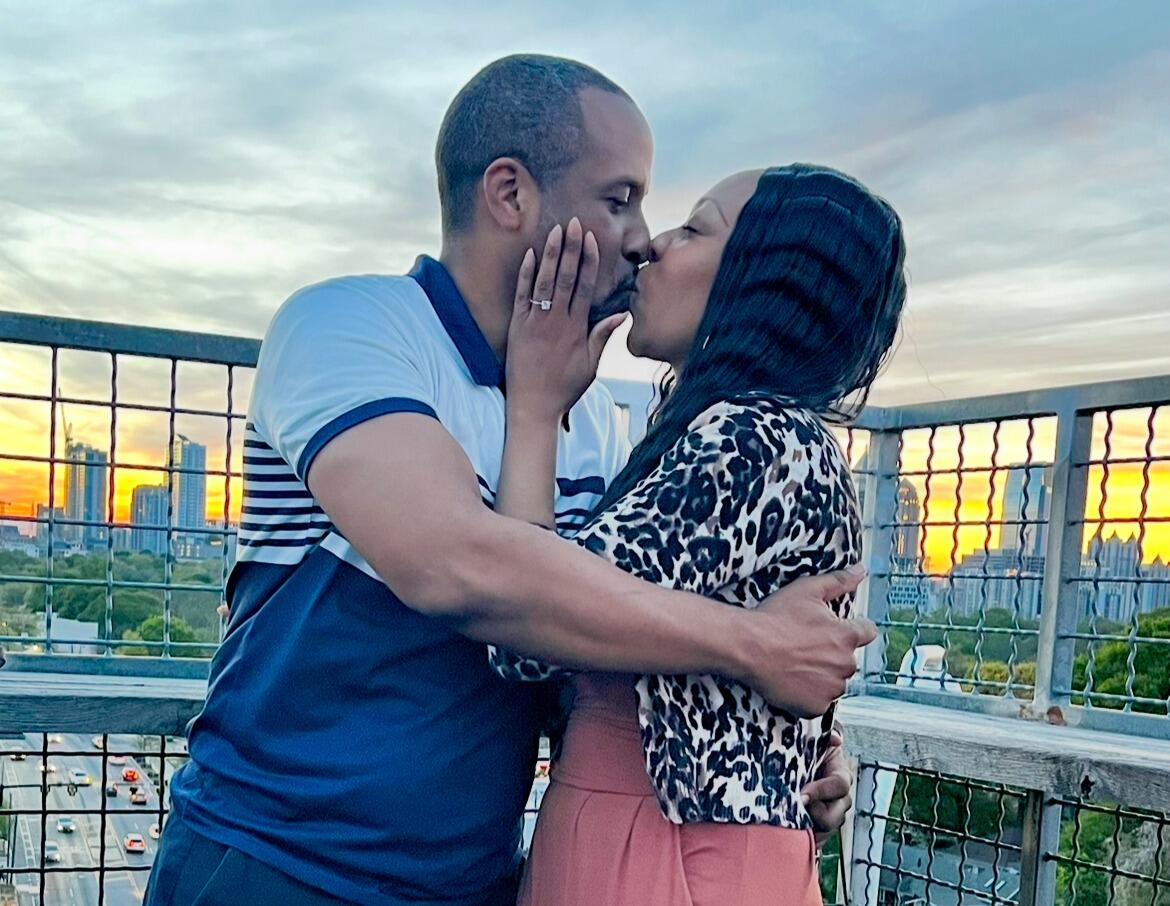 Our engagement kiss! 