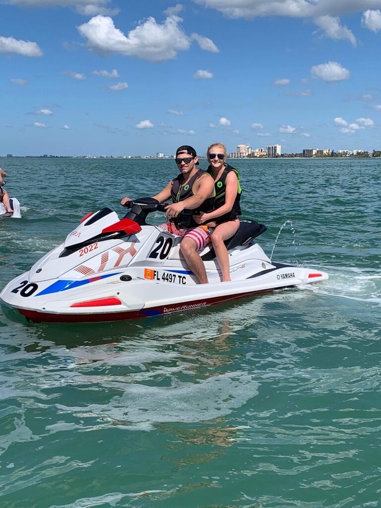 Jet-skiing in FL on a 'dolphin tour'