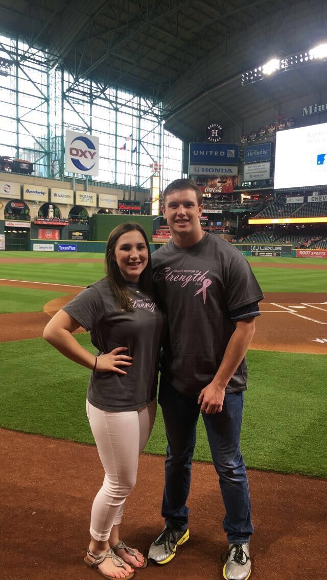 Honorary Bat Girl for my momma got us on the Astros field together