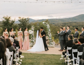 Wedding ceremony at Blue Valley Vineyard and Winery affordable wedding venue in Virginia