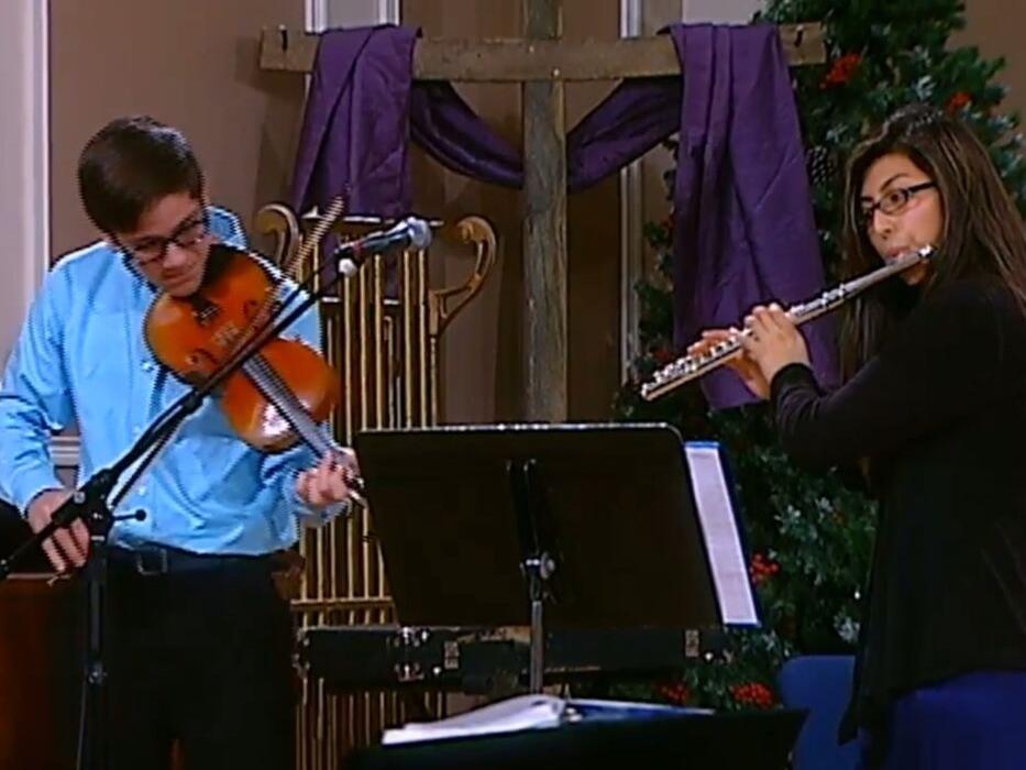 Where you might've seen it first... Our first duet! Mel really wanted to do a violin and flute duet and had asked Cade, who was the only one with a violin in the band, to do The Prayer for a special music. Though it's argued between them, this was probably the first interaction that led to other very special moments and duetsduets. 