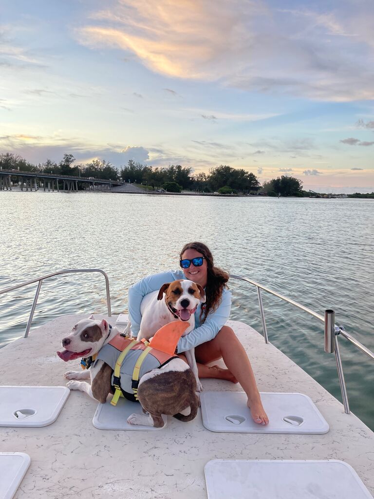 We love taking the dogs out on the boat. 