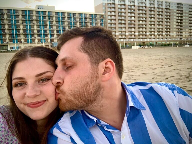 Then we walked the boardwalk, laid down a blanket, and began to watch the sun set! 