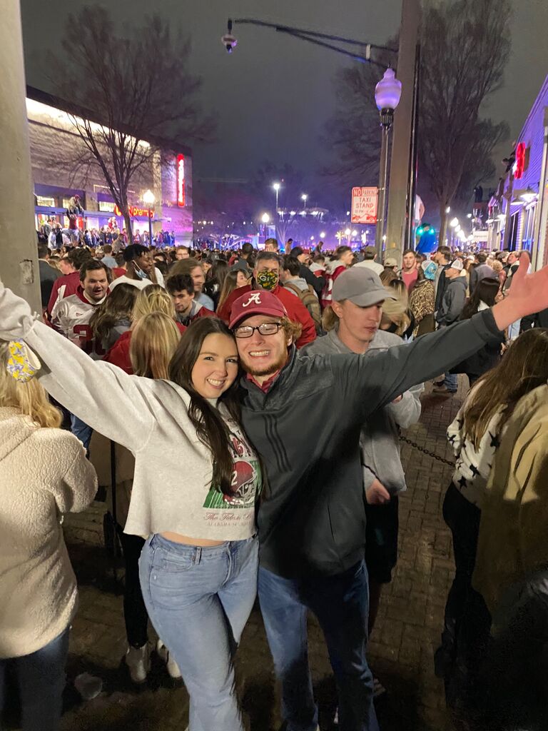 Celebrating in Tuscaloosa after the Tide won a National Championship! What a memory!