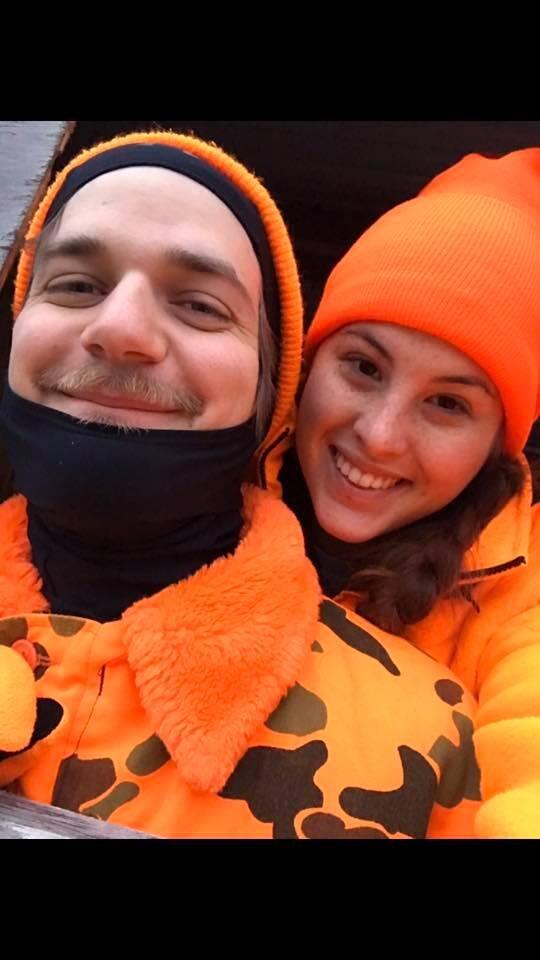 Our first hunting trip. Every year Alexa's family gets together and goes hunting 20 miles from the Canadian border. Ryan got his first deer and Alexa could not be prouder of her hunter