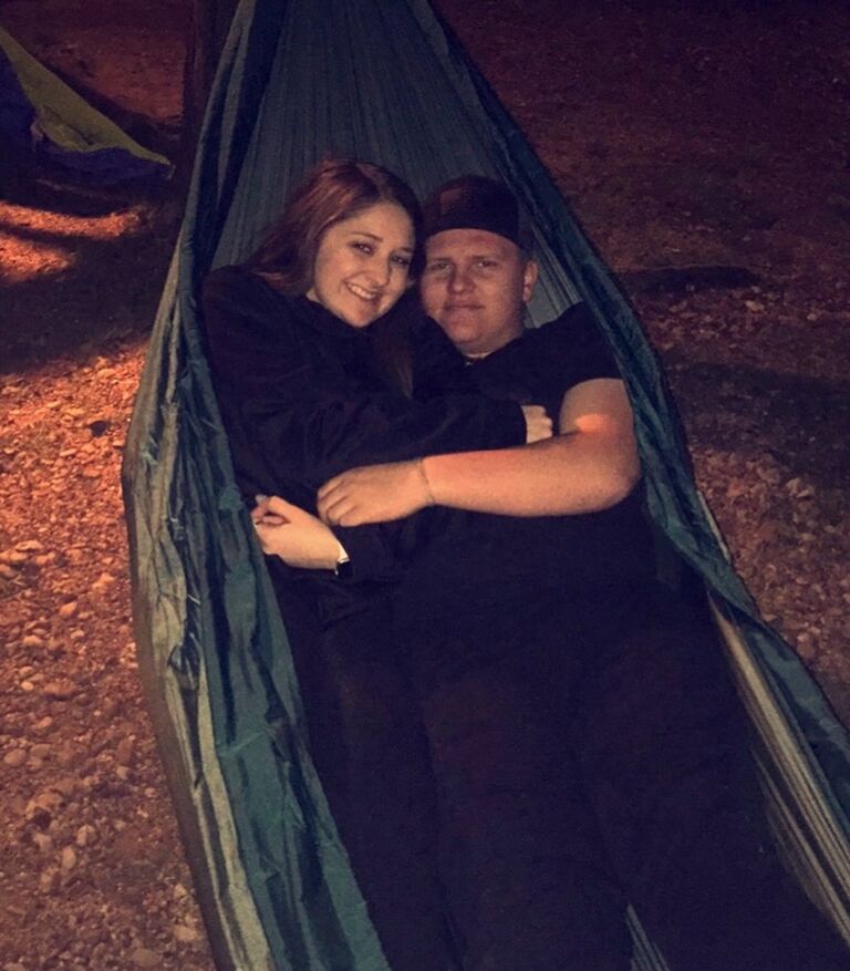 Hammocking on our first camping trip 