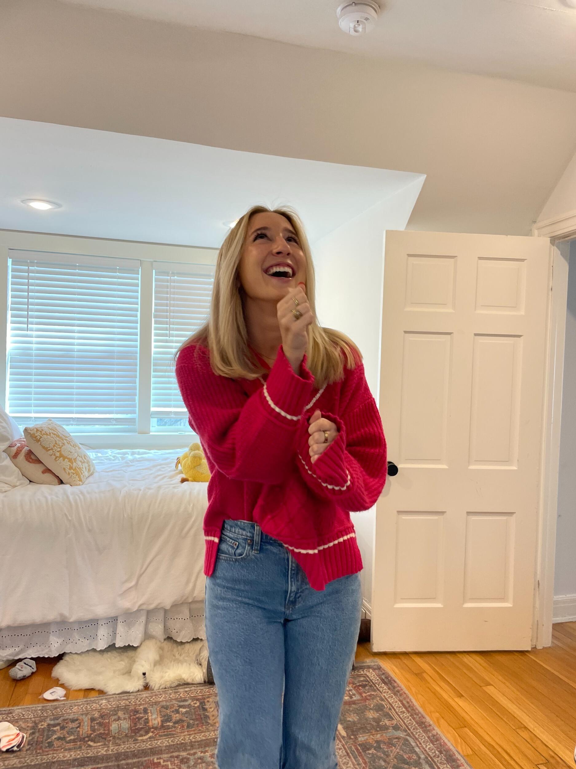 Meredith was doing a little dance here because she was going on a date with an extremely good-looking young man. It was me.