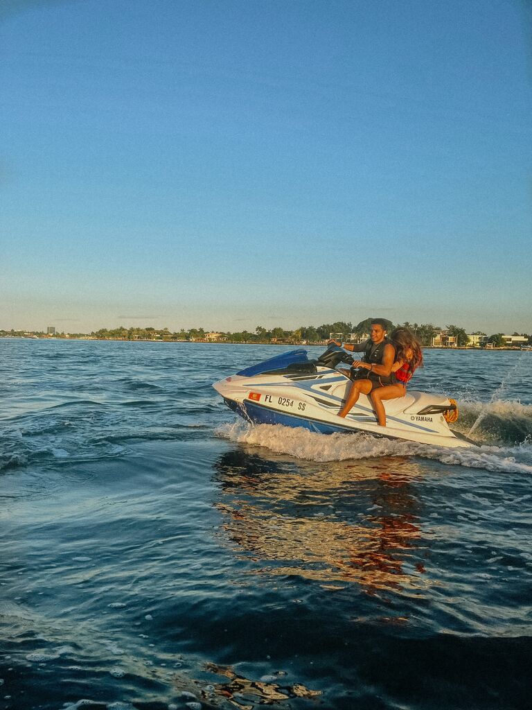 My first time jet-skiing! I was so scared at first I could hardly look, but Zach was so reassuring that after 10 minutes, I was having a blast! 