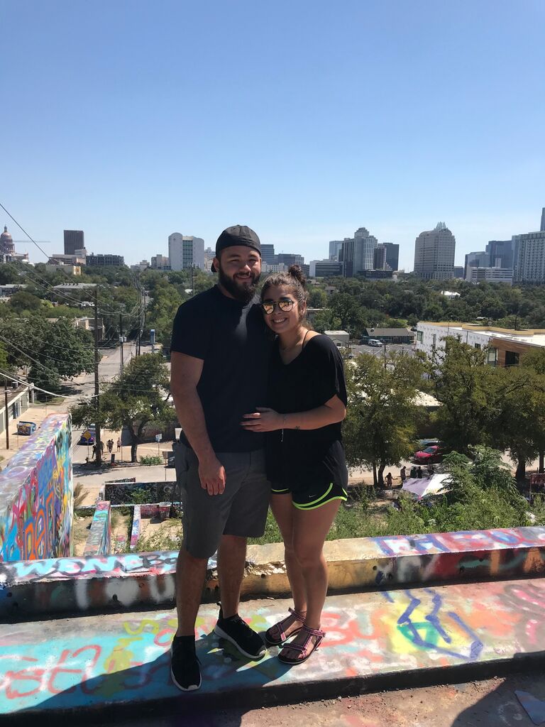 We met the summer of 2016 while working at Schlitterbahn. Brandon was a Bartender and Michaela was a server.

Fast forward to the Summer of 2017, We came back to work at Schlitterbahn during summer vacation. 

On July 3rd, 2017, after several failed attempts the previous summer of trying to get Michaela's attention, Brandon asked ONE more time if she would like to go on a date with him to the movies. The stars were all in alignment and she FINALLY said yes!