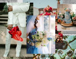 wedding dress aesthetic mood board collage