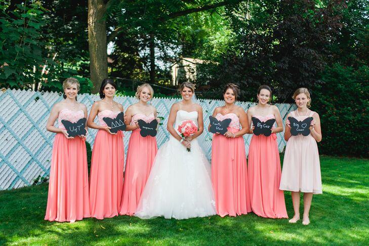 coral dress bridesmaid