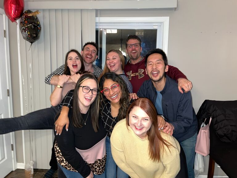Jon and my maid of honor Lizzie threw me a surprise party when I graduated nursing school. This was all our old ER crew :)