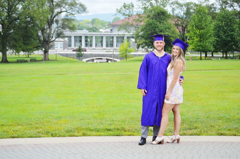 Joey graduates with his Bachelor in Business Administration and Casey graduates with her Masters in Arts of Teaching during COVID. 