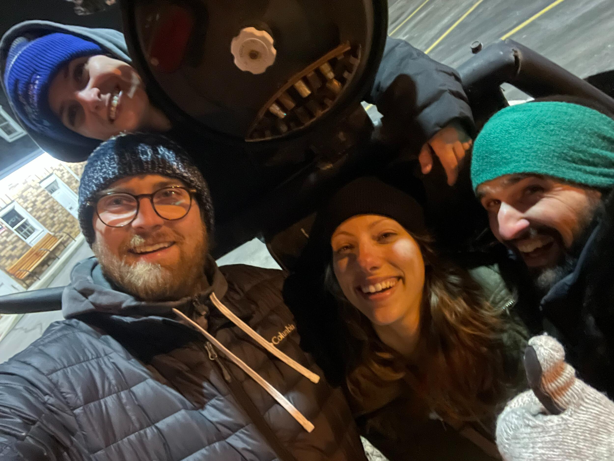 With the "muffler man" walking home from the Bar in Des Plaines. Bryan and Kathy, the best man and maid of honor meet! 