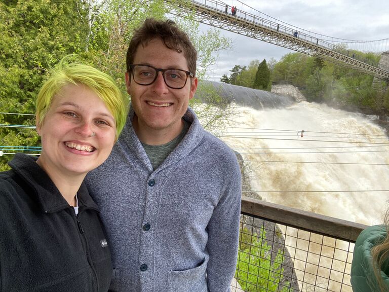 Montmarcy Falls, Quebec City, Quebec. Cassidy's first time out of the country!