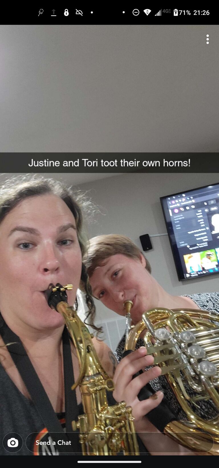 Justine and Tori bust out their favorite instruments and play together from time to time