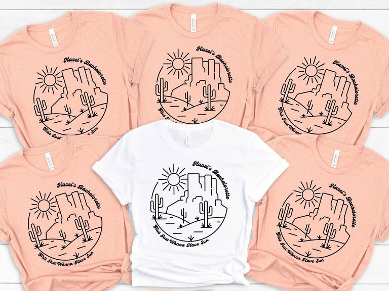 Bachelorette trip shirts for desert party