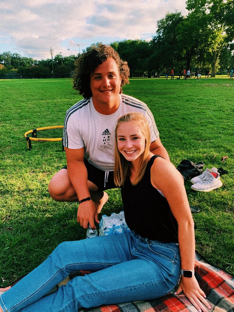 Spike ball and pizza in the park