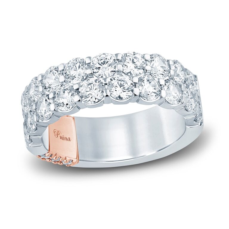 Pnina Tornai lab-created diamond wide band engagement ring