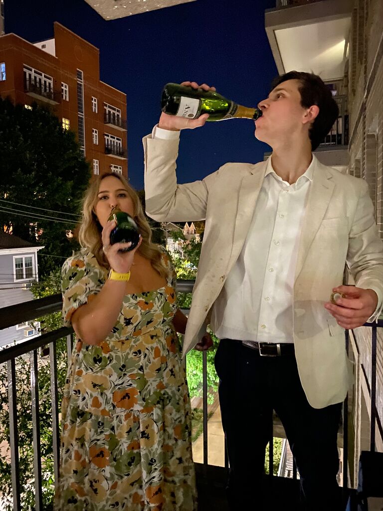 We celebrated our engagement with friends, family, and lots of champagne!