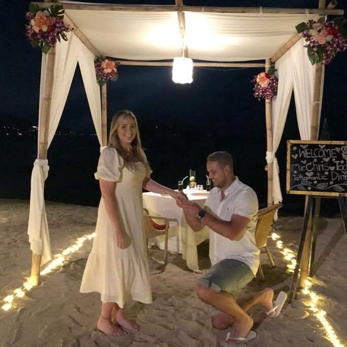 We travelled to Thailand where Chris proposed on a beach in Phuket.