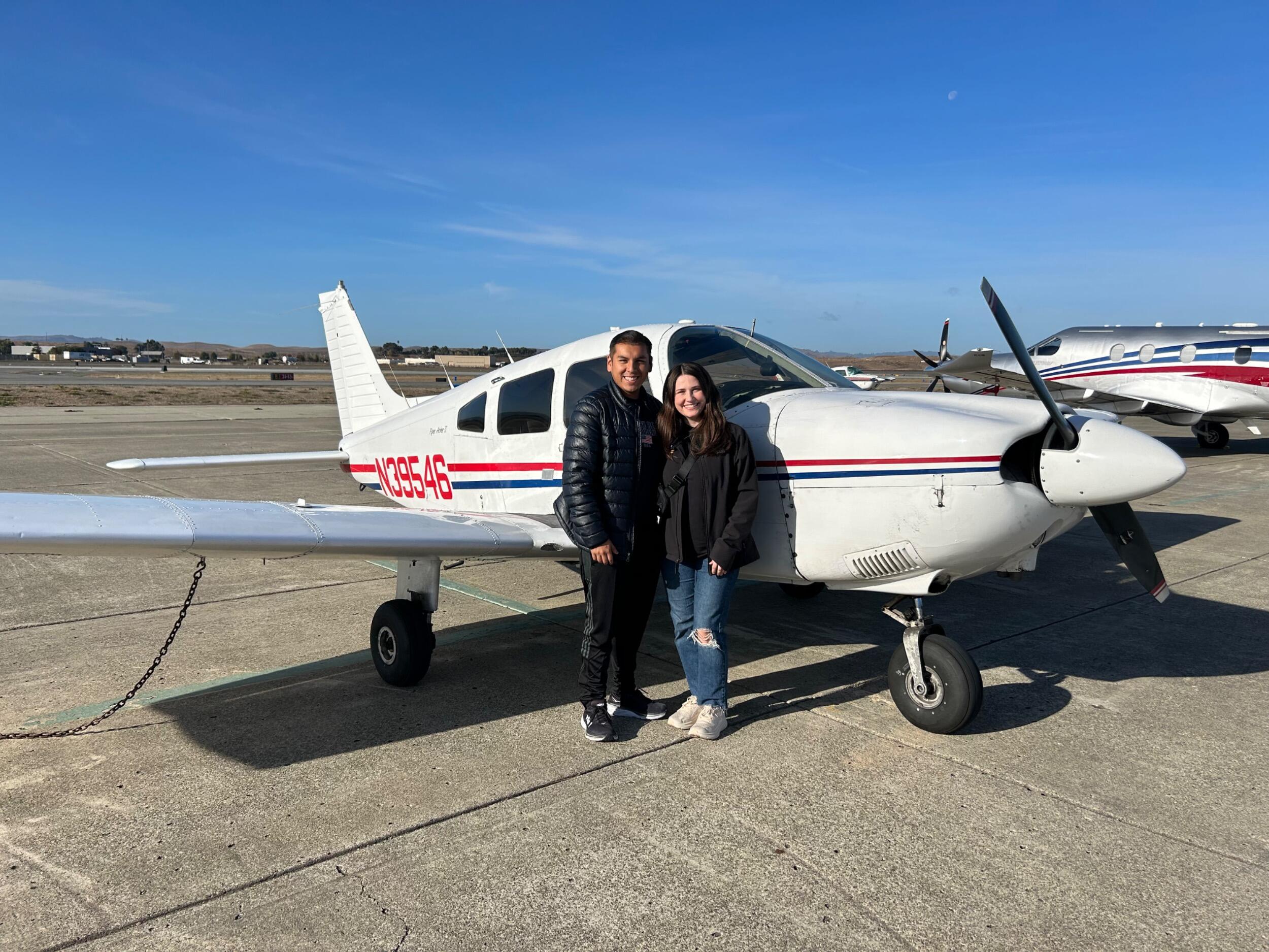 Both of our first times flying an airplane! 