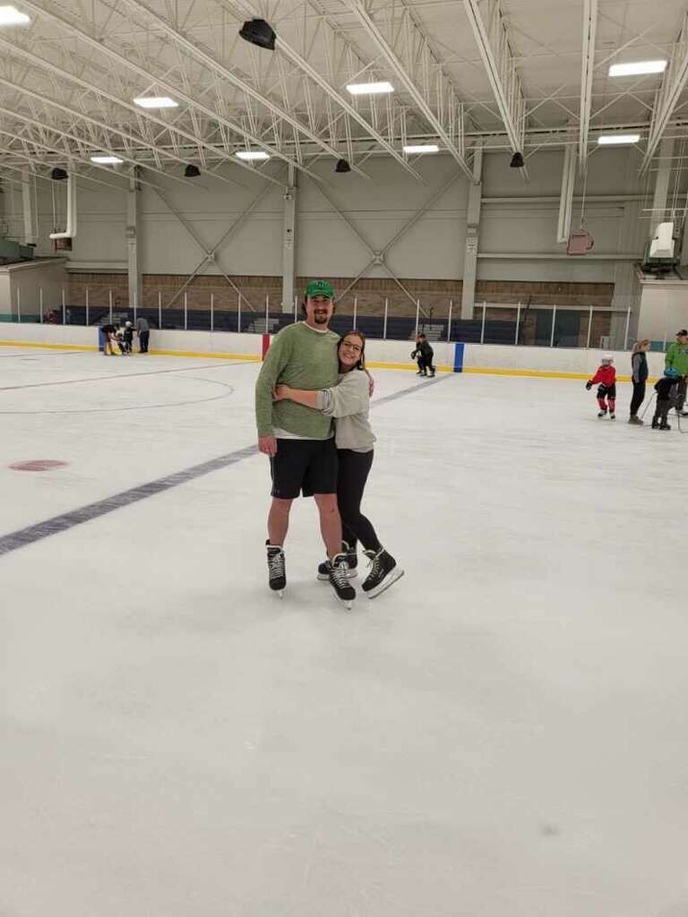 Ice skating dates are a must with a hockey player. I'm more of a hold the wall kind of skater.