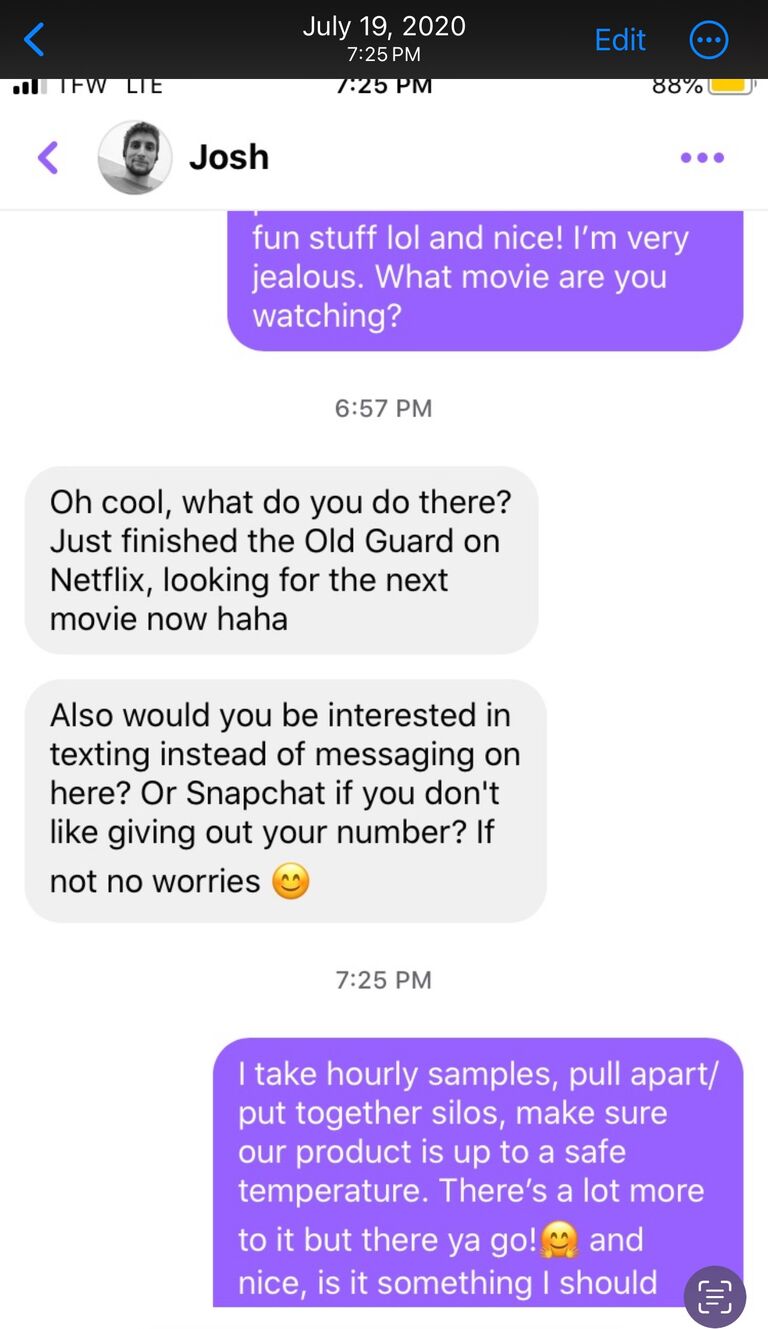 How Josh and I met was by sheer luck. It was 2020, and I was living near Grand Rapids in a small town called Belding. I wanted to search for some friends on Facebook dating; mind you, I specifically selected the “Friendship Only” and “Looking to Chat” to reach out to new people. I was very much not looking to date anyone at this time. I’d been burned too many times and figured this would be a great way for me to get out of the house and create new experiences with friendly people.

Now Joshua just so happened to be near me while he was traveling for work in Montague when we found each other on the site. He was there for only a few days, originally coming from around Flint (Like I said, sheer luck we met!) He was ecstatic he matched with me; I, however, was looking for someone to go to concerts with, check out interesting events, or just to explore around Michigan (haha). What really made me think differently about him though was the first message he sent. It read, “You have really beautiful eyes.” And let me tell you, my heart melted, and I screamed internally. I didn’t want anything deep and to get in my feelings about him, but I don’t think I’ve ever heard anyone tell me that before. Not seriously at least! From there I thought, maybe he’d be worth giving a shot at dating.