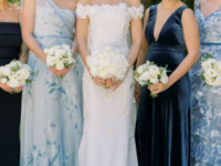 bride with her bridesmaids 