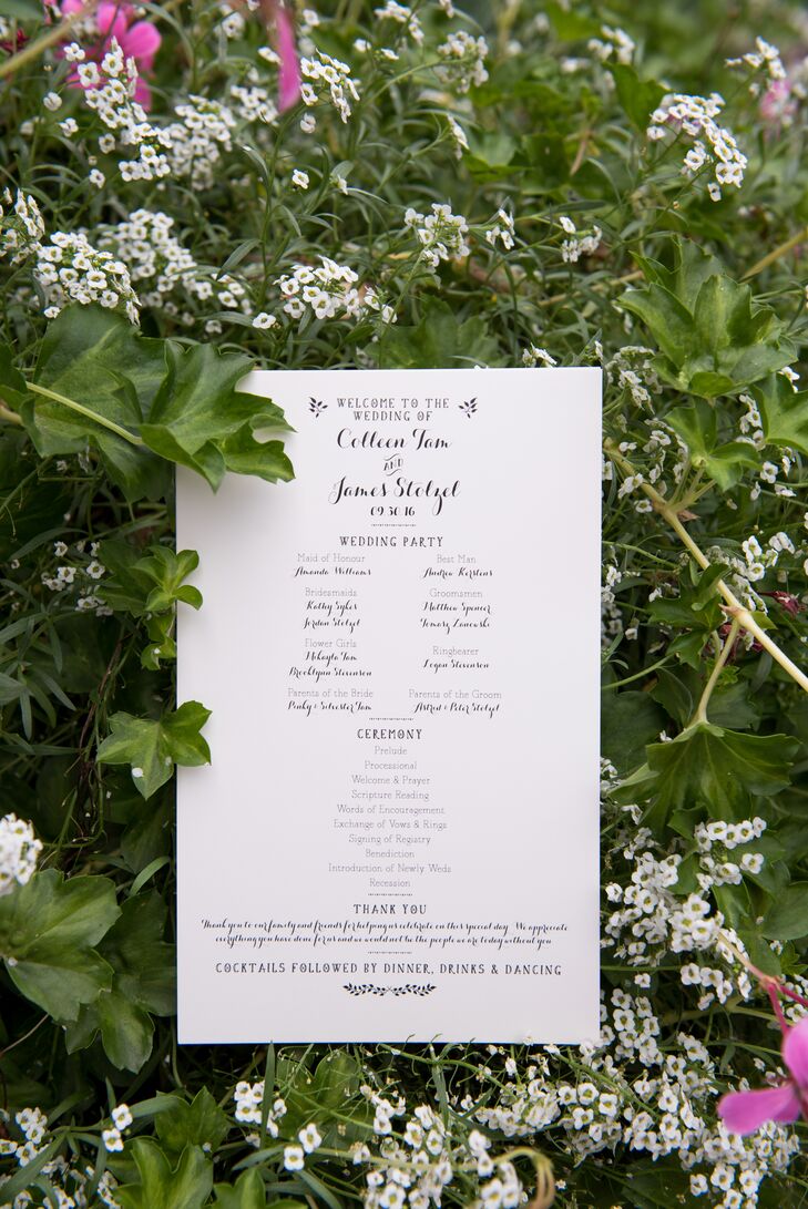 Whimsical Black And White Ceremony Programs