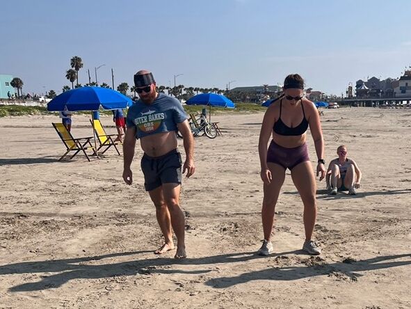 Sam forces Jason to do a beach workout so Jason insists on wearing a crop top...