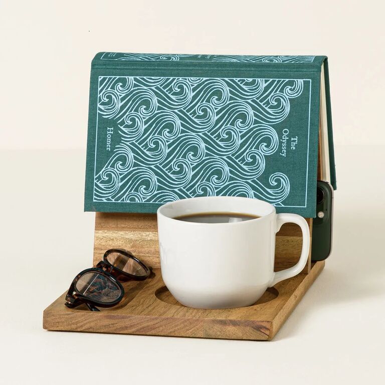 Wooden book valet gift idea from Uncommon Goods. 