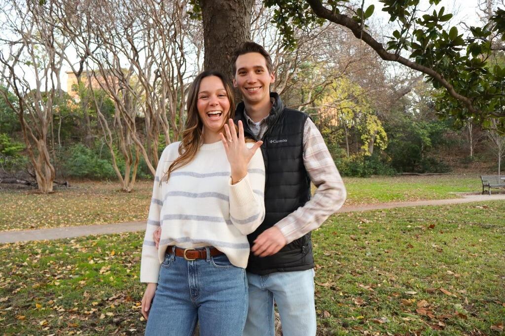 Adam proposed under Madi's favorite tree at Turtle Creek Park! Also the place we had our 3rd date!