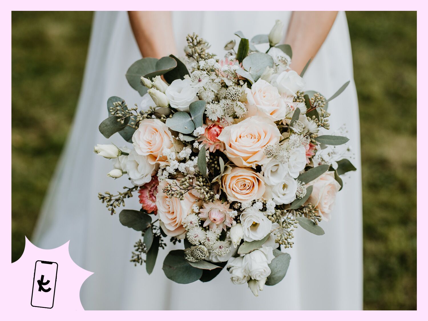 Bride holding a beautiful bouquet