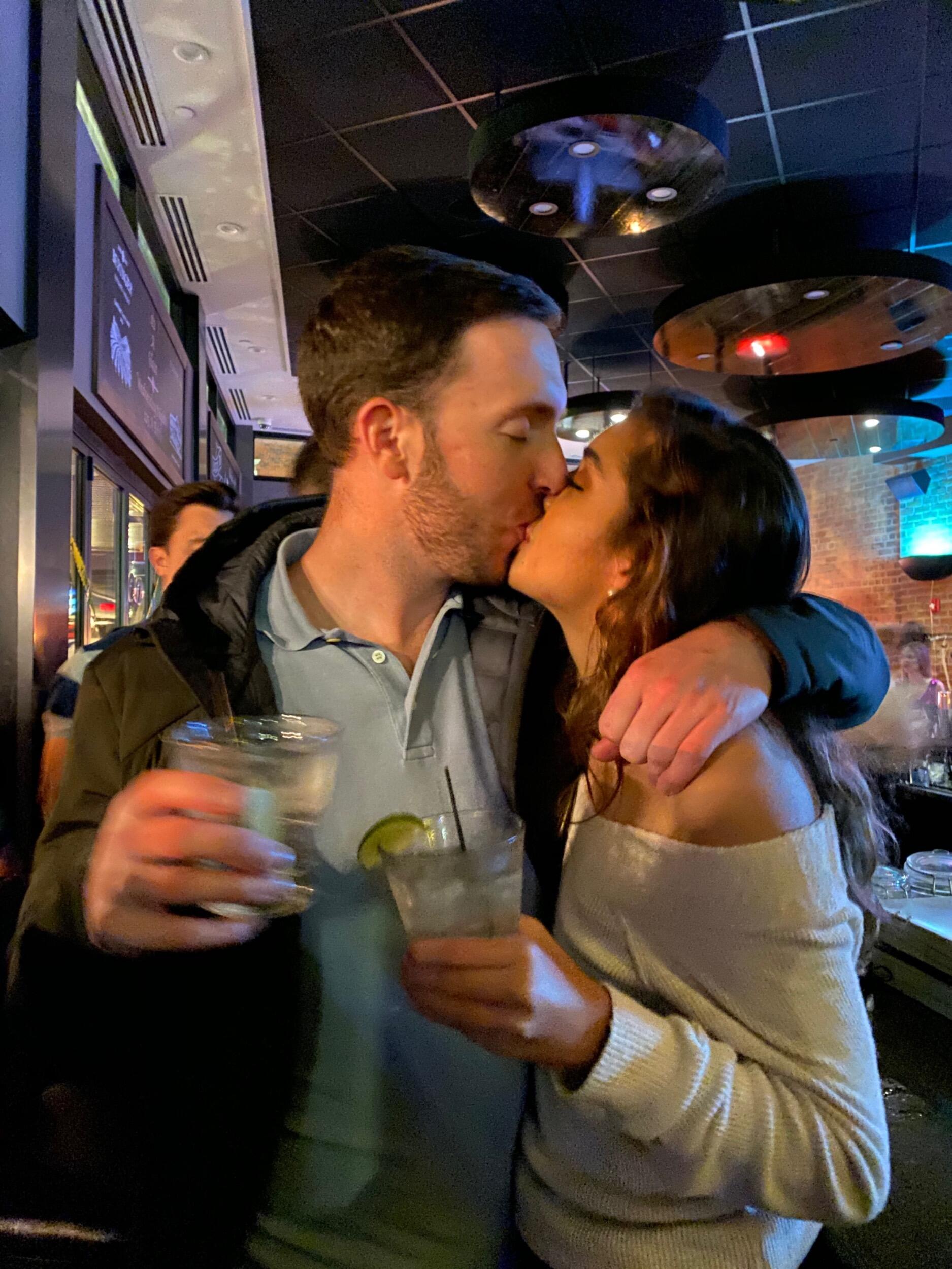 James and Hannah exchange “I love yous” while drinking vodka sodas and celebrating Halloween. So romantic! 