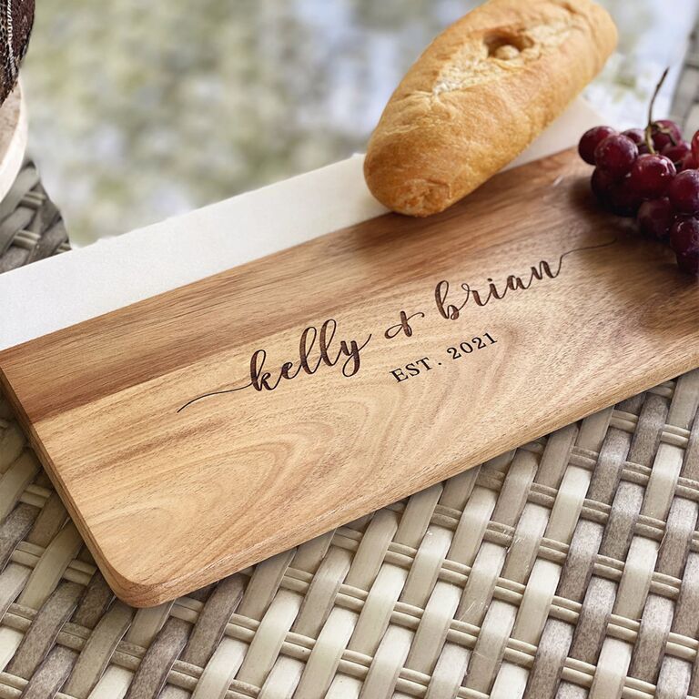 Engraved wooden chopping board