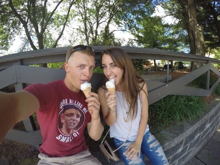 Iconic ice cream + mini-golf date! Having a fun first summer together.