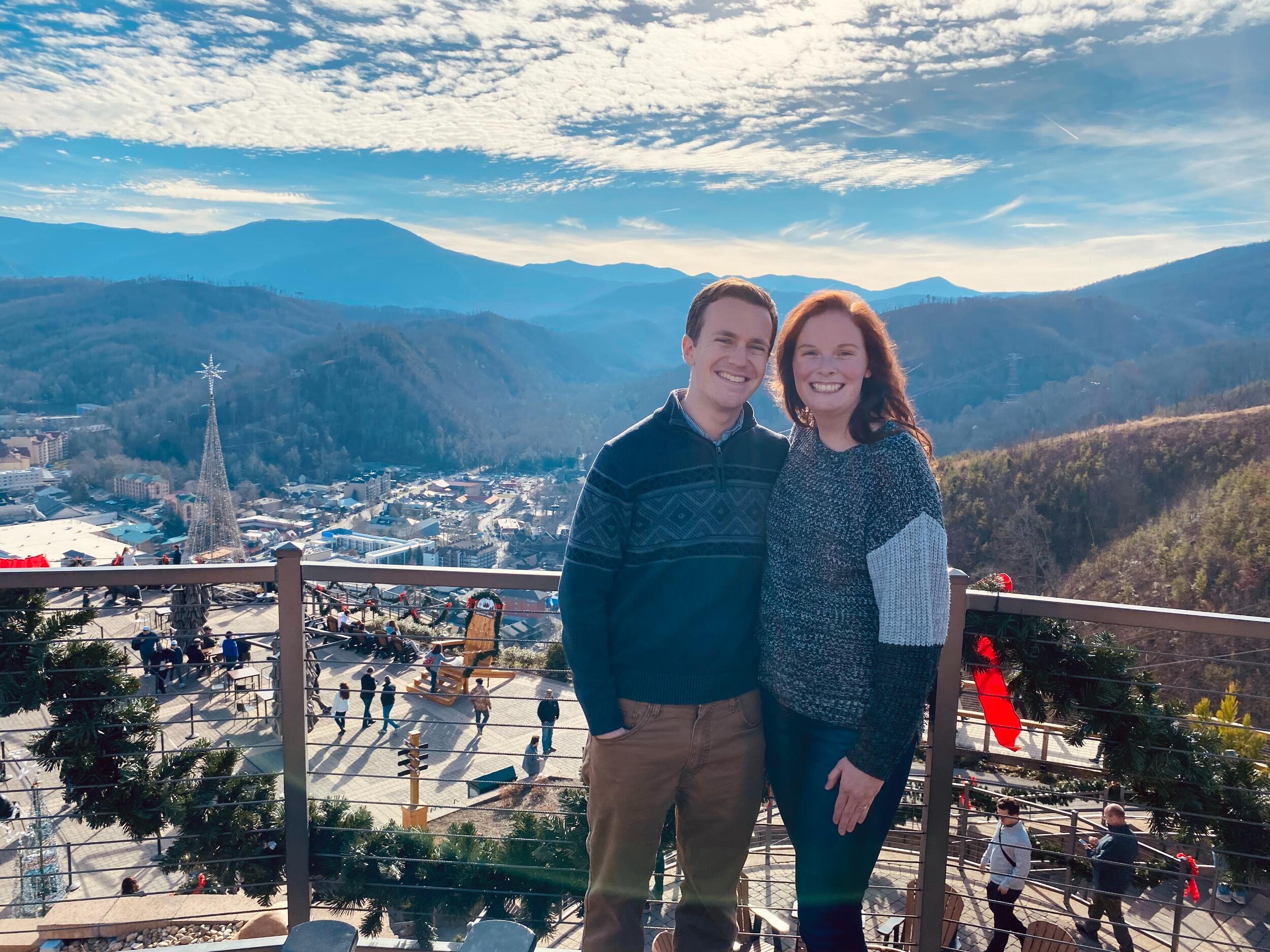 The day we got engaged on a trip with friends to Gatlinburg.