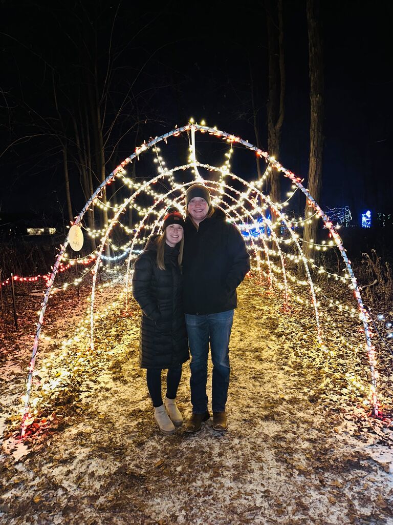 Our second annual Darboy Christmas lights together, in the park where Garrett proposed!