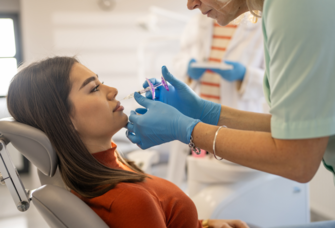 Nurse injecting woman with botox