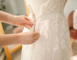 Custom wedding dress on mannequin