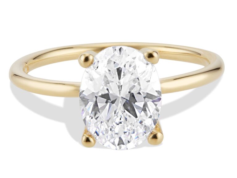 Kalmia Diamond Oval Yellow Gold Engagement Ring