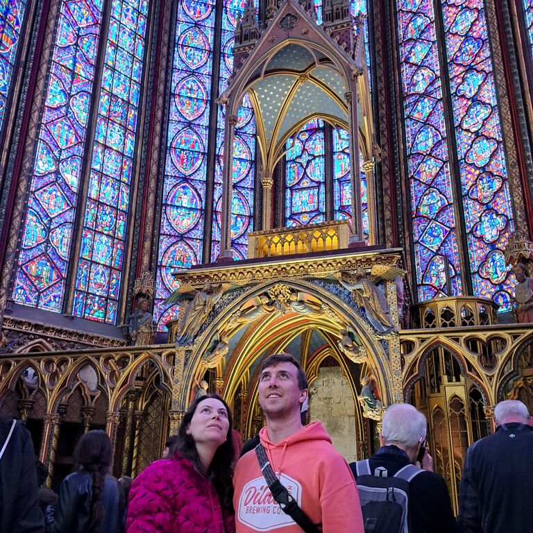 Taking in the beauty of Sainte-Chapelle