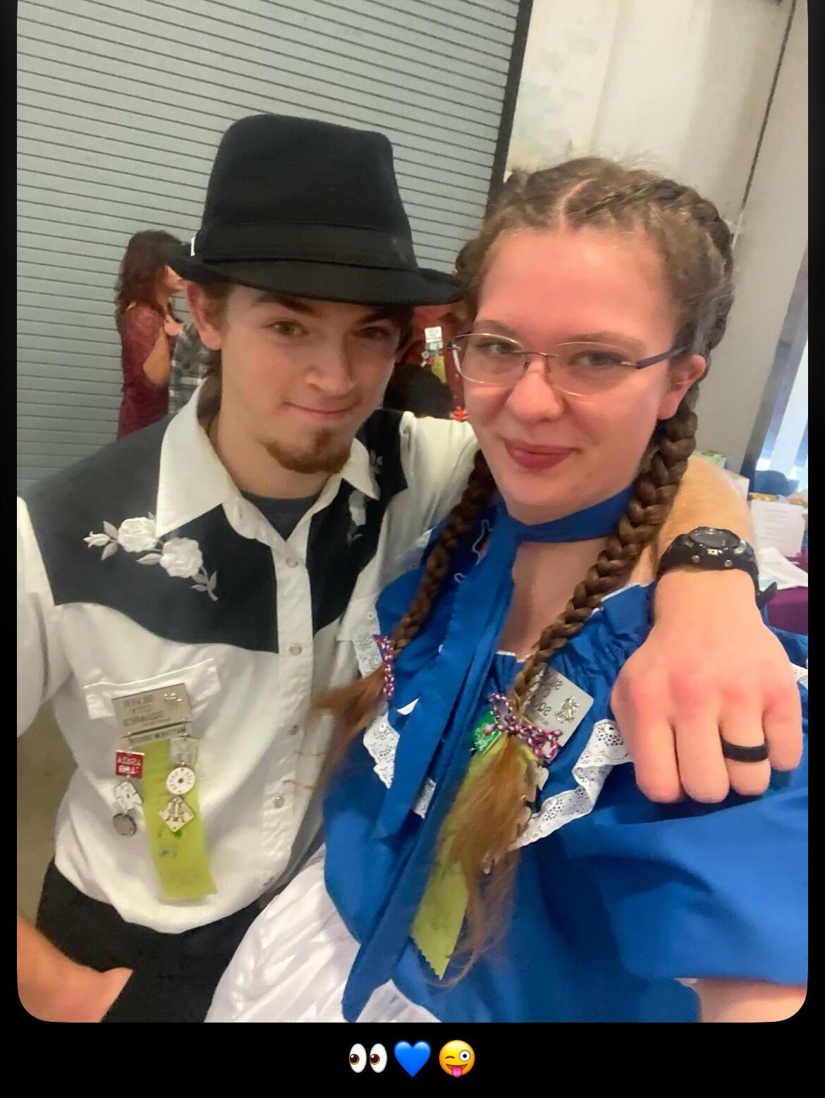 Here we are at the Oregon Mid-Winter Festival, which is a huge square and round dance weekend. Dancers from all over the U.S. and Canada come dance and enjoy themselves. This was our fourth time attending this annual event. Also, this specific weekend was when we decided to announce to our friends that we were dating.