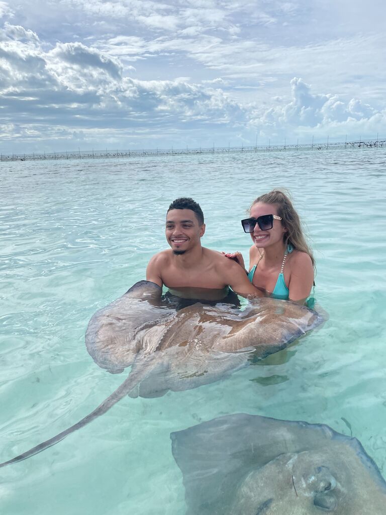 Hanging out with stingrays in the Bahamas! 