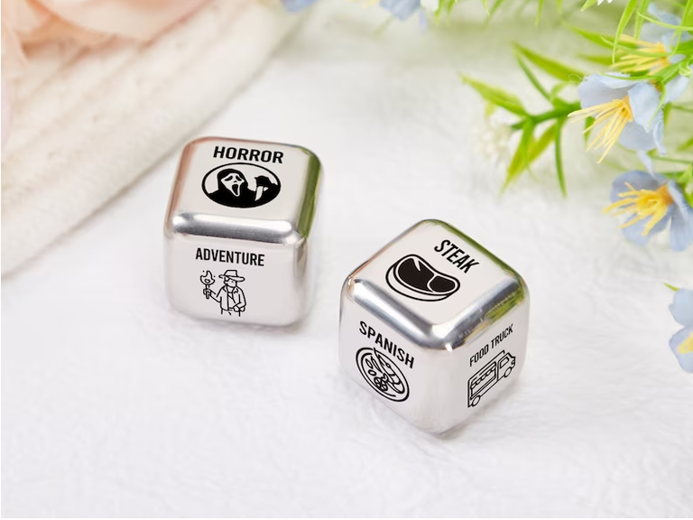 custom decision dice for the best valentine's day gift